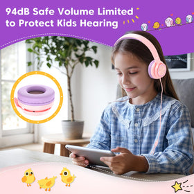 INFURTURE Kids Headphones inline mic close-up for clear virtual classes