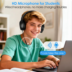 INFURTURE headphones during commute travel with durable braided cable.