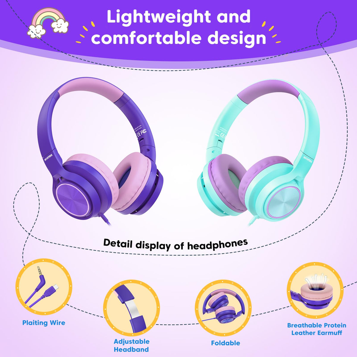 Infurture 94dB limiter helps protect young ears during study and play.