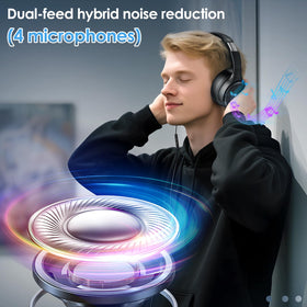 INFURTURE worn by commuter on train illustrating noise reduction for focused listening