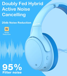 INFURTURE Kids Bluetooth headphones with soft ear pads for comfortable long wear.