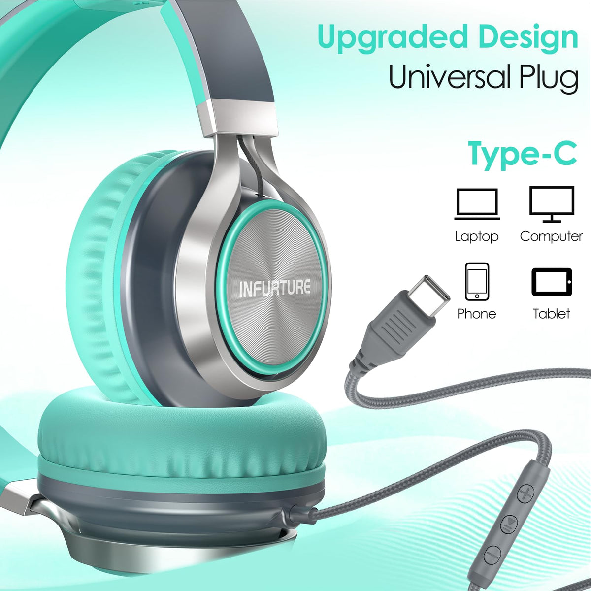 Infurture USB-C headphones gift-ready packaging ideal for gifting