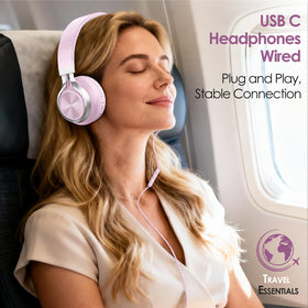 INFURTURE USB-C lightweight headphones ideal for school and commuting.
