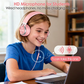 INFURTURE USB-C headphones pink emphasize noise isolation for focused study or work.