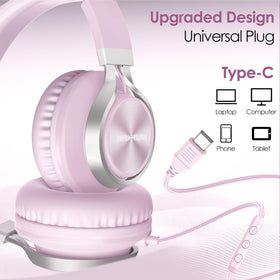 INFURTURE USB-C headphones compact for travel and school.