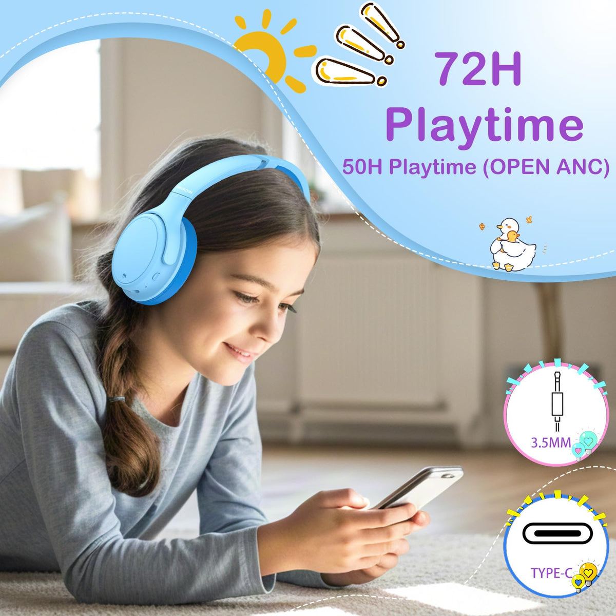 INFURTURE Volume limiting technology protects young ears during listening sessions.