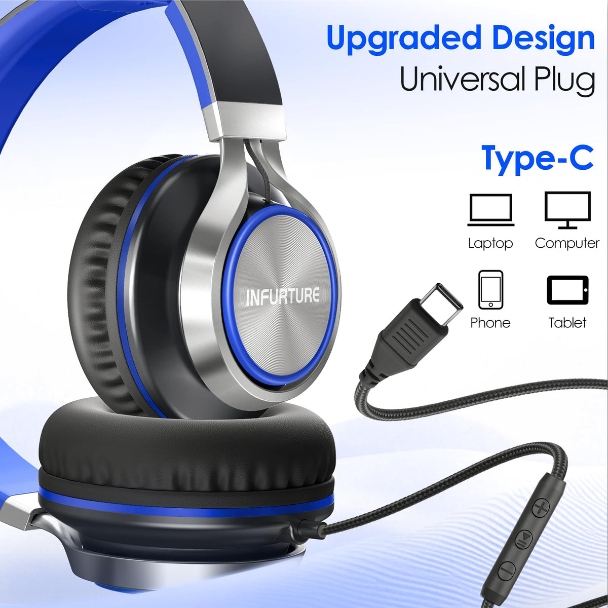 INFURTURE USB-C durable headband for school and travel resilience