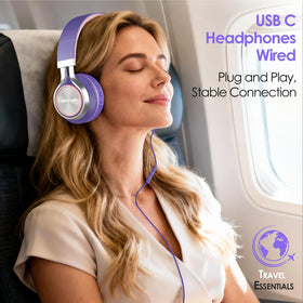 INFURTURE USB-C headphones provide noise isolation for focused work and study