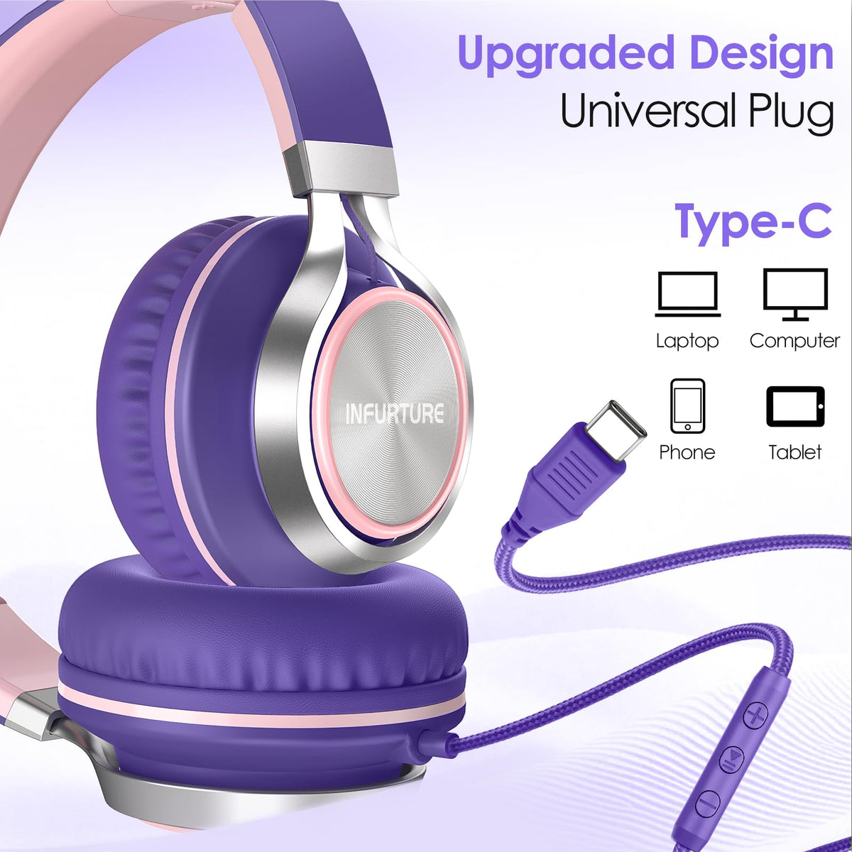 INFURTURE USB-C headphones travel case protects them during trips
