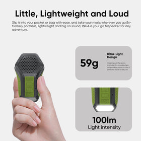 INGA warning lamp lit on speaker improving visibility during night use