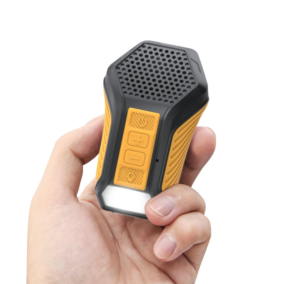 INGA wearable Bluetooth speaker clipped to your sleeve for hands-free calls on the go