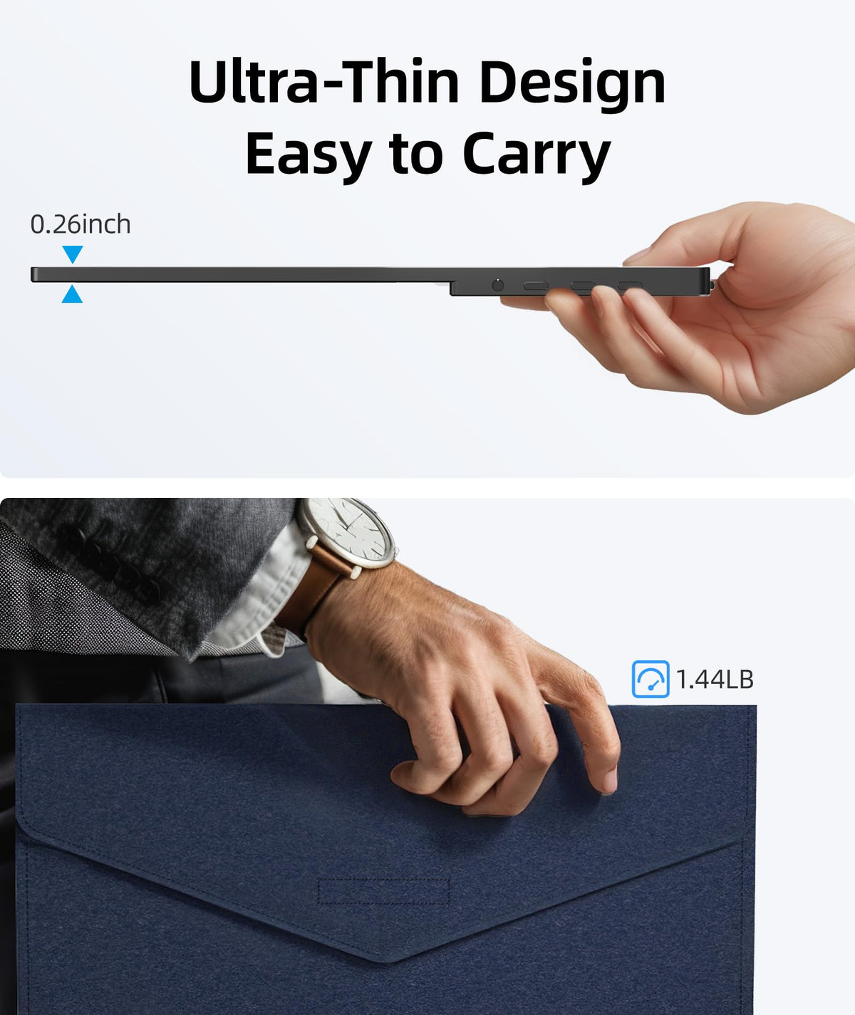 Ingnok side profile highlighting ultra-slim build and easy portability