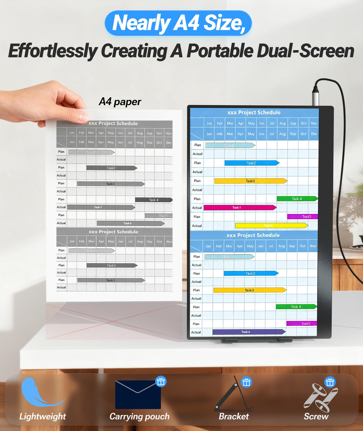 Ingnok 15.6 inch FHD IPS display delivers crisp visuals for work and entertainment.