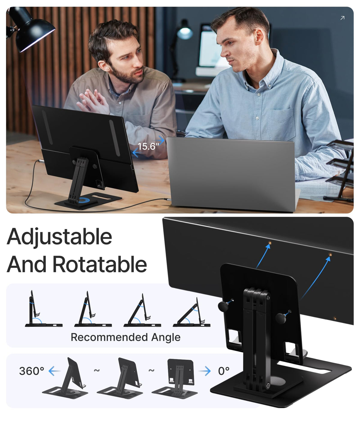 Ingnok back panel with VESA holes for secure wall or arm mounting