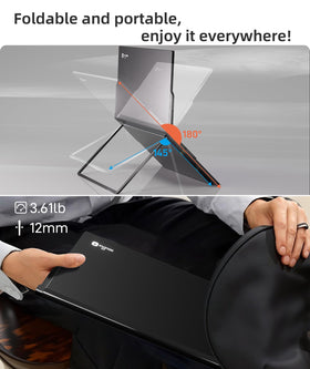 Ingnok dual portable monitor fits in a backpack for travel.