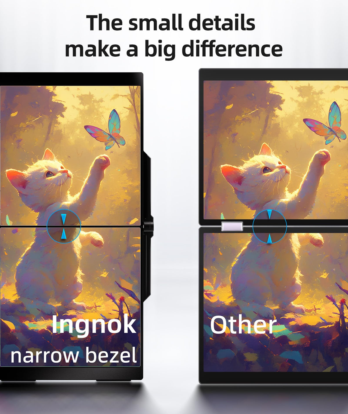 Ingnok dual-monitor ports-connectivity highlights quick, flexible connections across devices.
