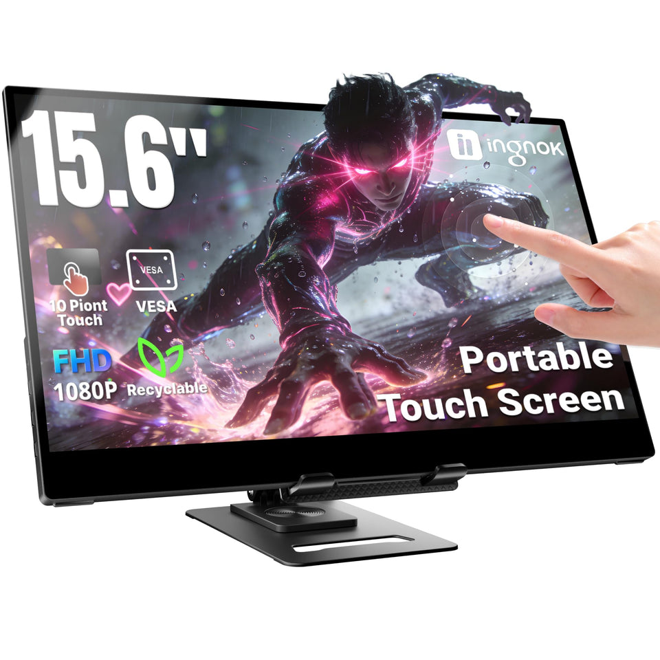 Ingnok portable monitor 15.6-inch touchscreen for seamless on the go productivity