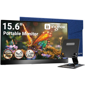 Ingnok portable monitor slim profile for travel setups and easy carry.