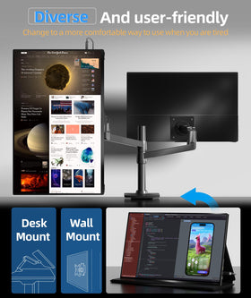 Ingnok portable monitor smart cover enables versatile desk or travel use.