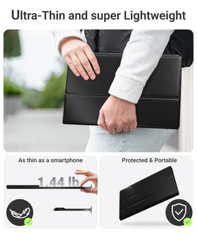 Ingnok ultra-thin travel monitor, light as a smartphone, ideal for on-the-go.