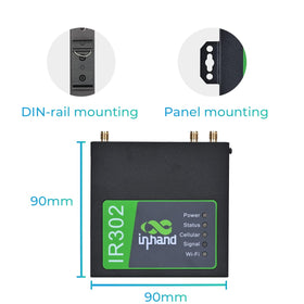 InHand IR302 with built-in Wi‑Fi provides local wireless access.