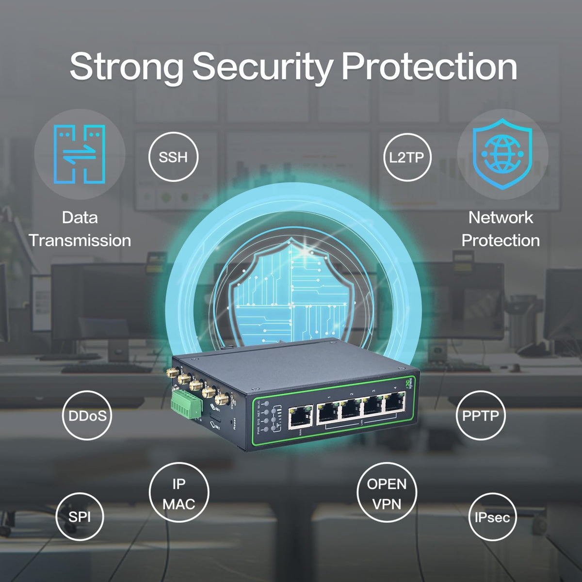 IR315 supports WAN, Wi-Fi, and Ethernet for versatile access