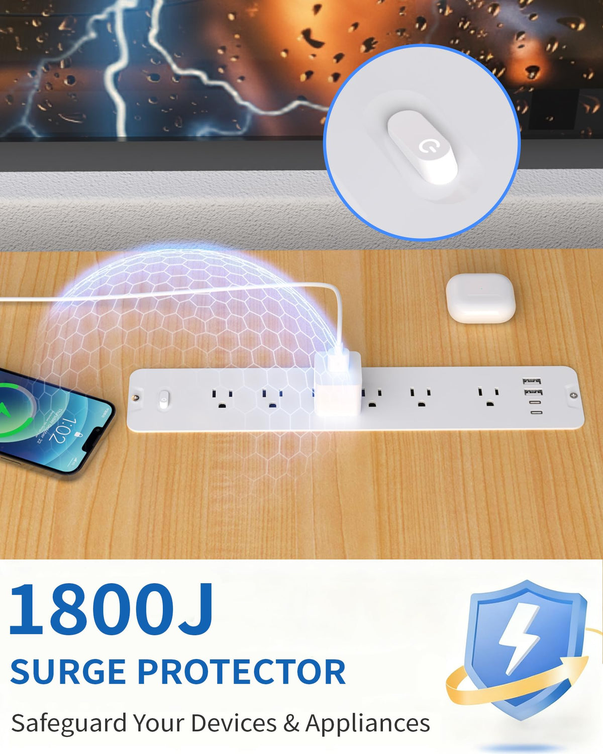 Inhwatek flush-mount outlet on a side table keeps spaces clean