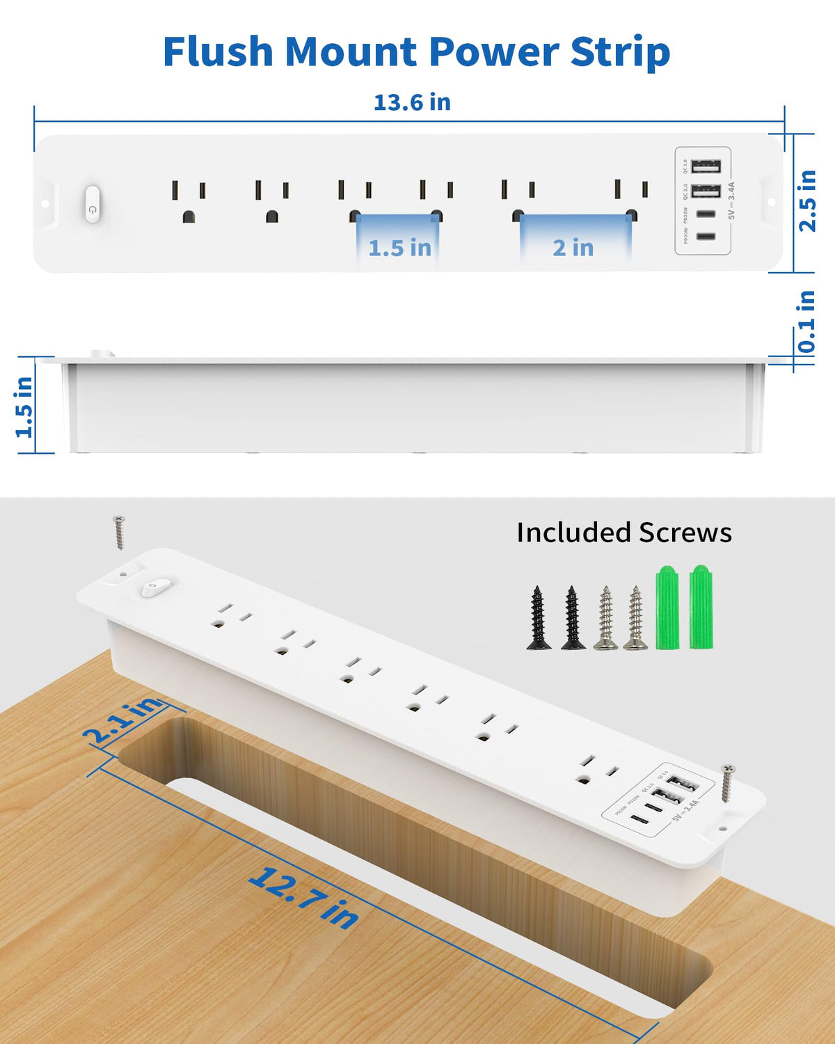Inhwatek hidden outlet design blends with end tables