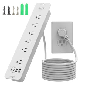 Inhwatek recessed power strip front view for tidy desks