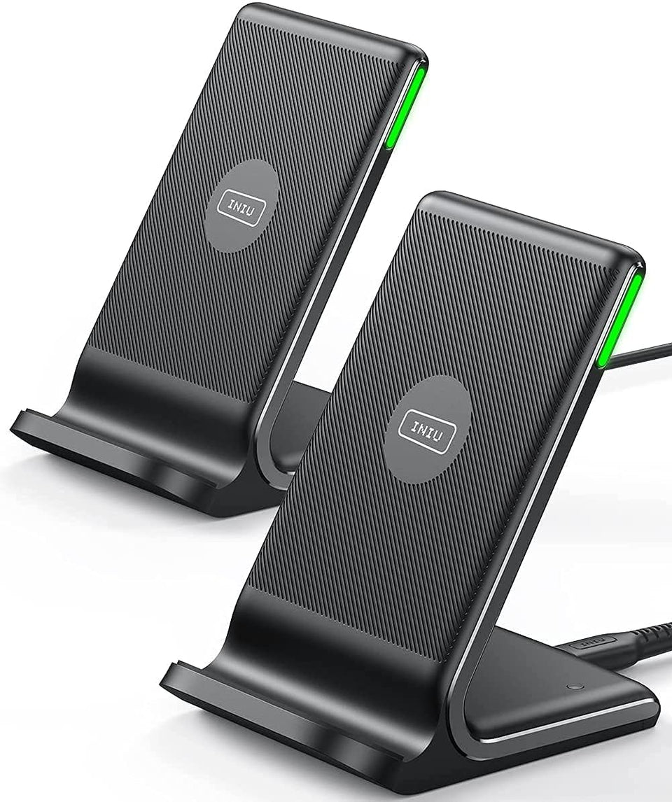 INIU front view charging stand showing neat design and fast-charge benefit