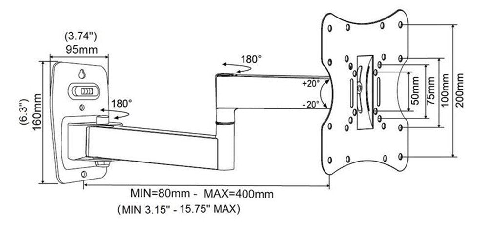 90° swivel enables flexible side-to-side viewing with INLAND ProHT