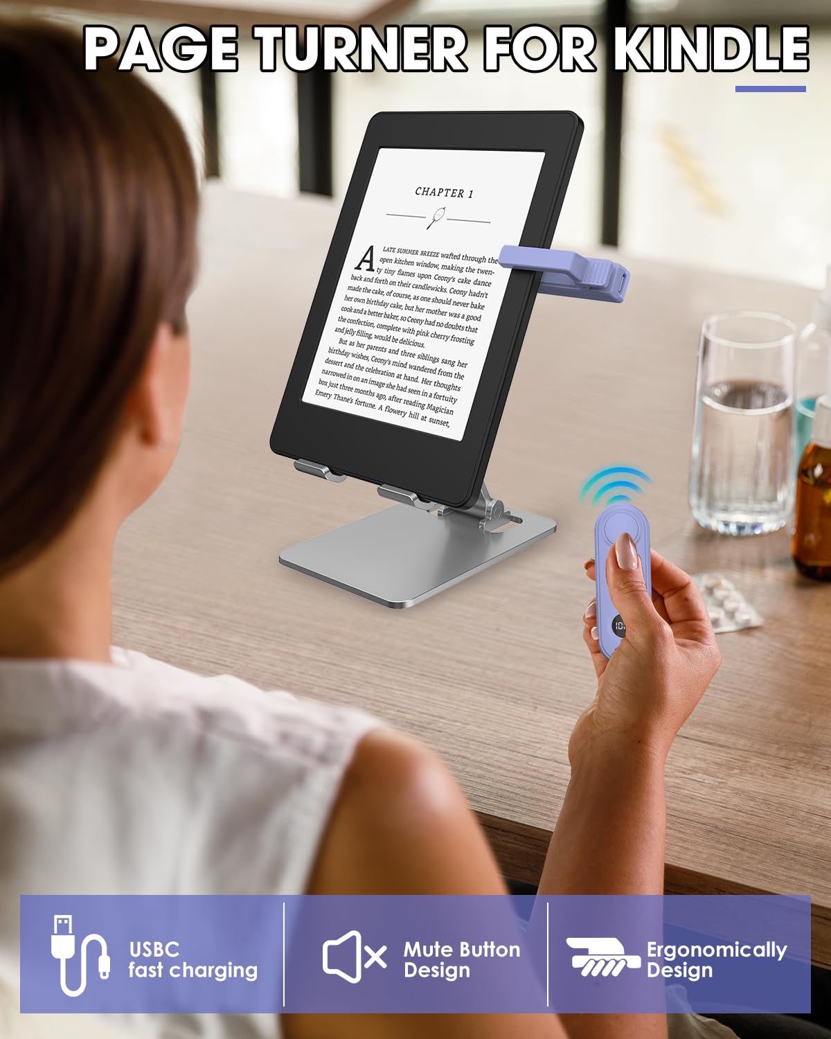 Inncarvs page turner compatible with tablets for hands-free reading