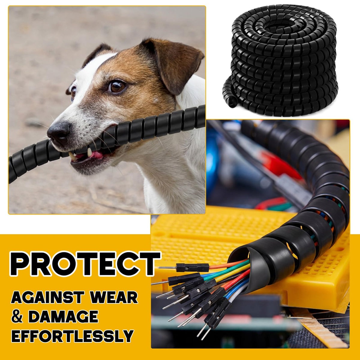 Applications scenarios for Innconee spiral cable protector in home, workshop, and industry