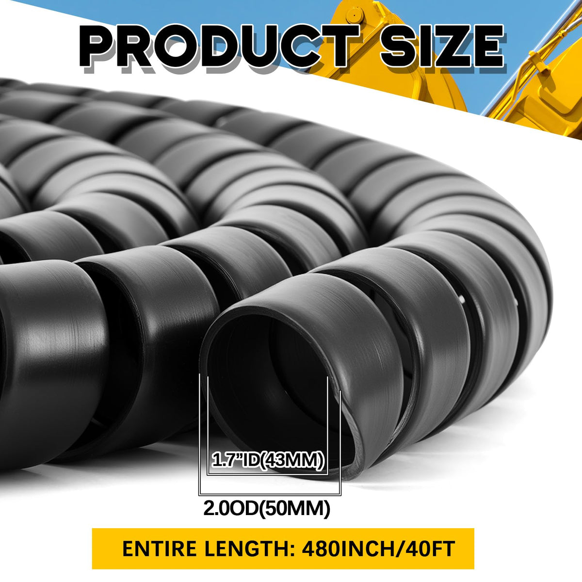 Innconee spiral wrap 40 ft length offers long-term cable protection and organization.