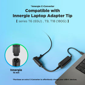 Innergie T18 compatibility across MSI, Dell, ASUS, HP.