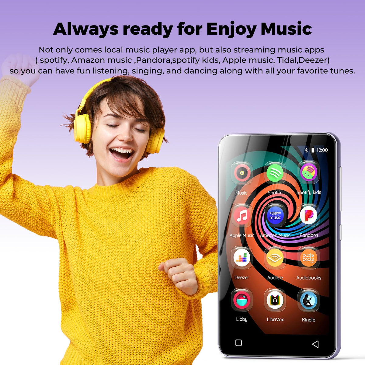 innioasis 160GB MP3 player screen view highlighting bright 4-inch touch display for easy navigation