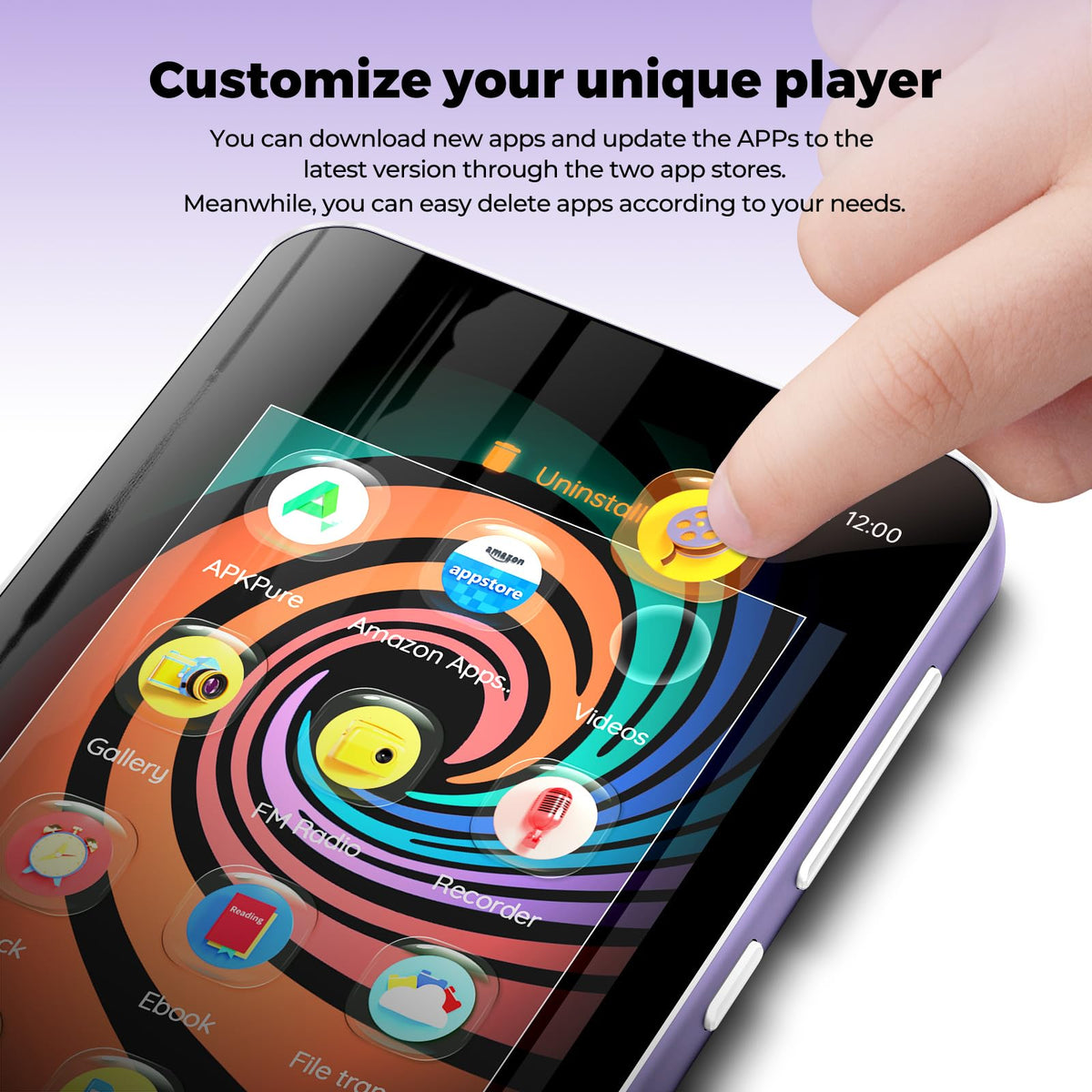 innioasis 160GB MP3 player wifi function for streaming apps on the go
