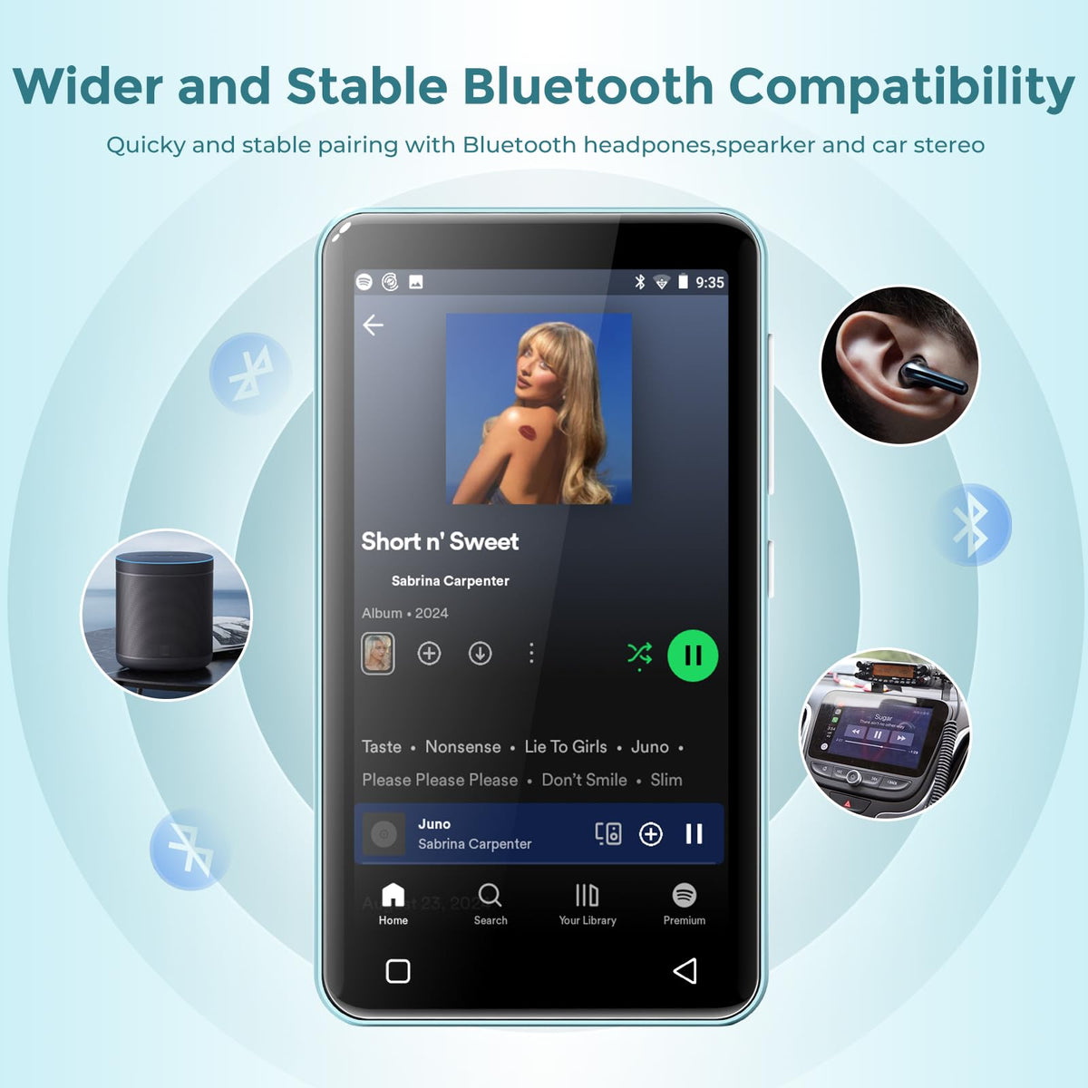 InnIoasis 80GB MP3 Player dual-band WiFi and Bluetooth enable stable connections