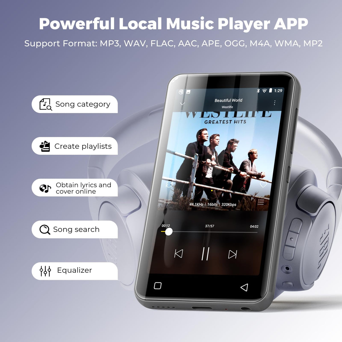 Innioasis device showing Bluetooth and Wi-Fi connectivity for streaming