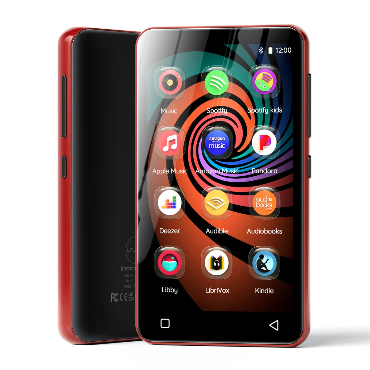 innioasis bluetooth-wifi MP3 Player side view highlights wireless streaming capability.