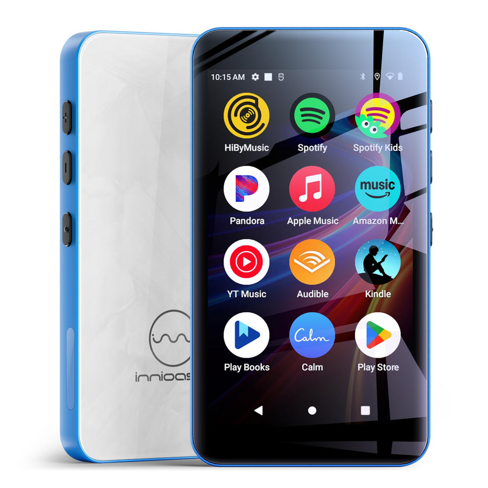 innioasis G5 blue front view with 4-inch touch screen for kid-friendly use