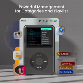 innioasis mp3 player side angle shows slim profile ideal for pockets