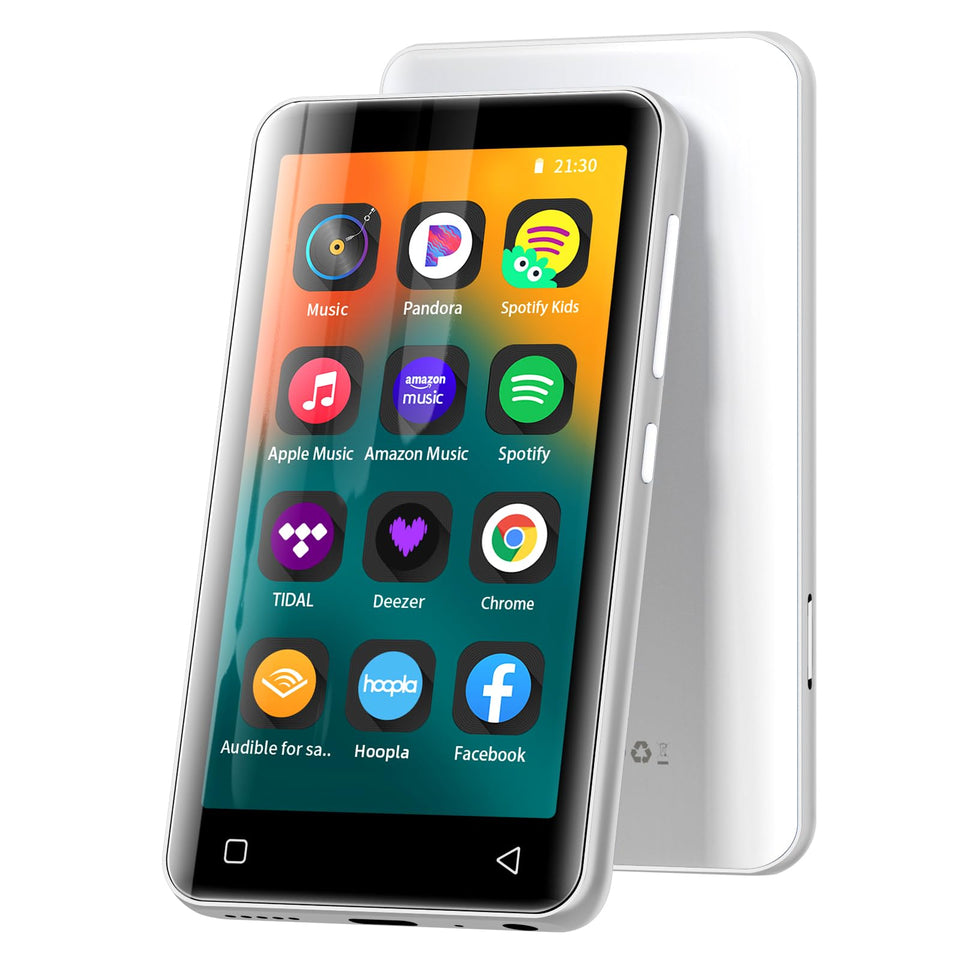innioasis MP3 Player with Bluetooth and WiFi 80GB, 4-inch display for seamless wireless listening.