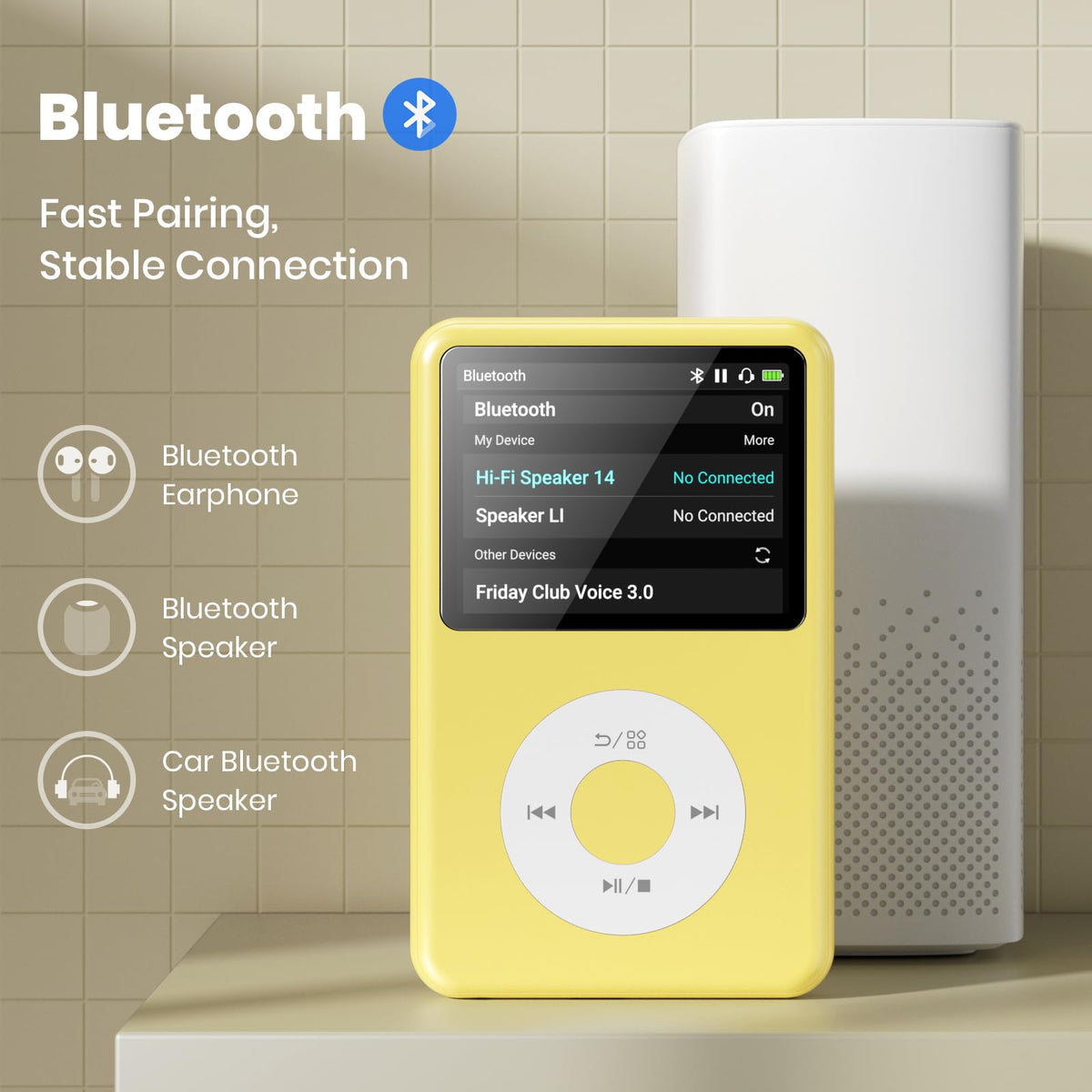 innioasis Y1 mp3 player with earbuds portable audio solution