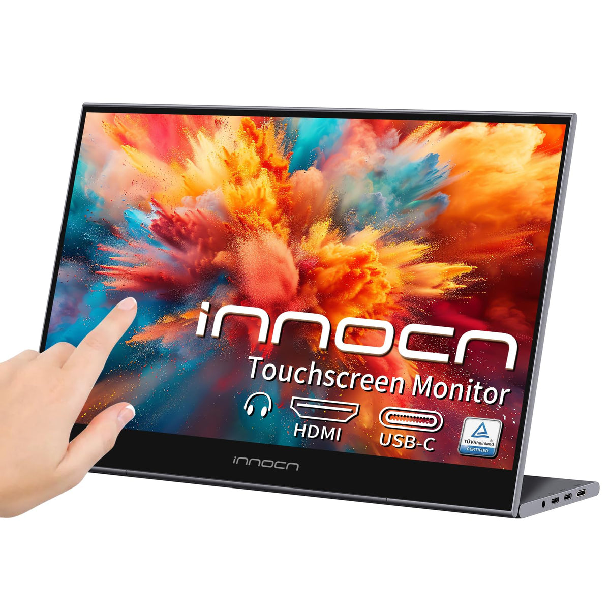 INNOCN 15.6-inch touchscreen portable monitor front view delivering crisp 1080p images on the go