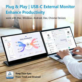 INNOCN monitor USB-C connection highlighting versatile laptop and phone compatibility