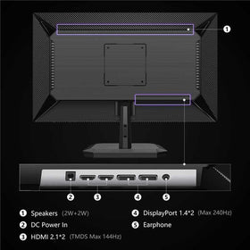 INNOCN 24.5-inch DP/HDMI ports offer flexible connectivity to PC, consoles, and laptops