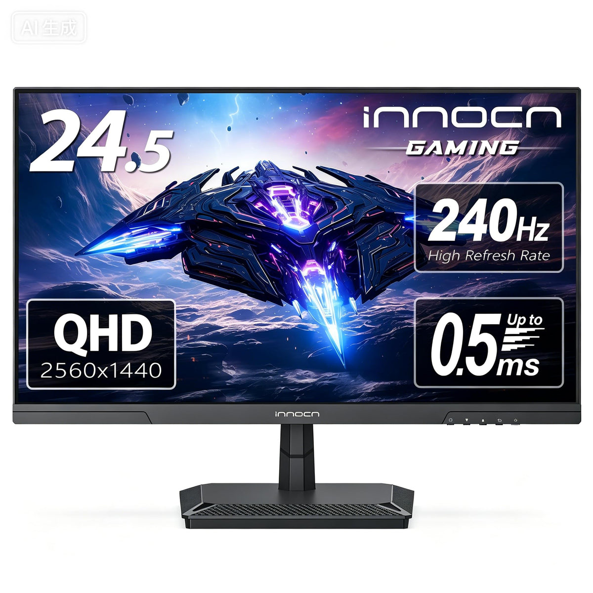 INNOCN 24.5-inch front-view gaming monitor with sharp 1440p clarity for immersive play