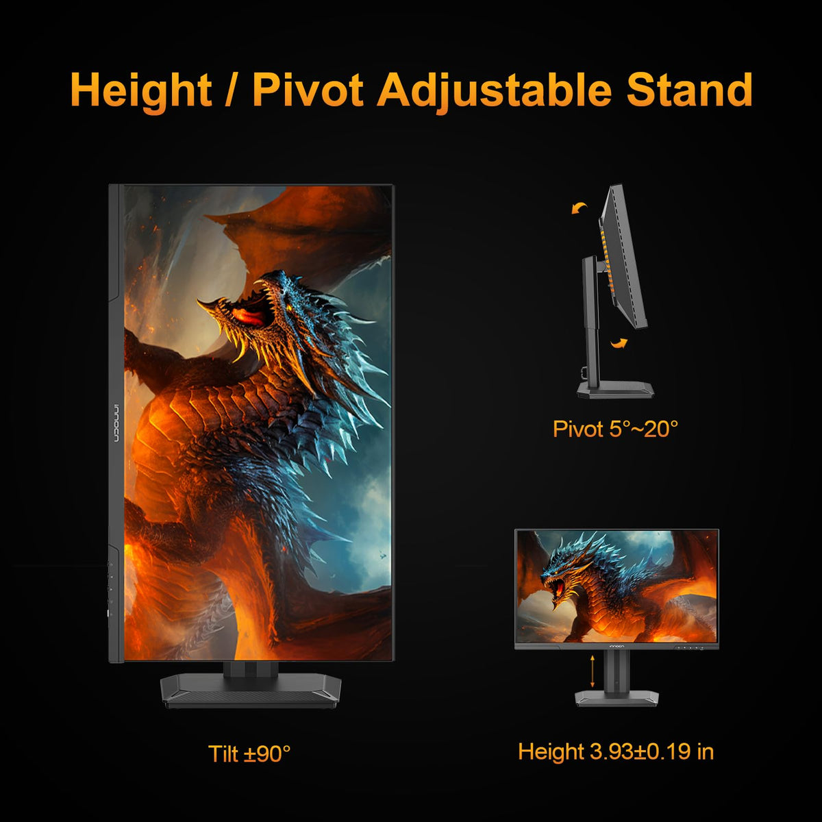 INNOCN 25M2S height pivot stand for ergonomic angles