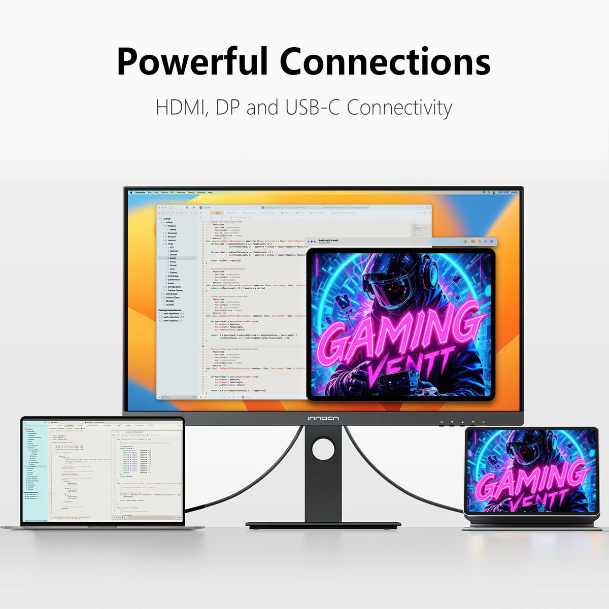 INNOCN 27C1U-D HDR400 color performance enhances contrast and realism.